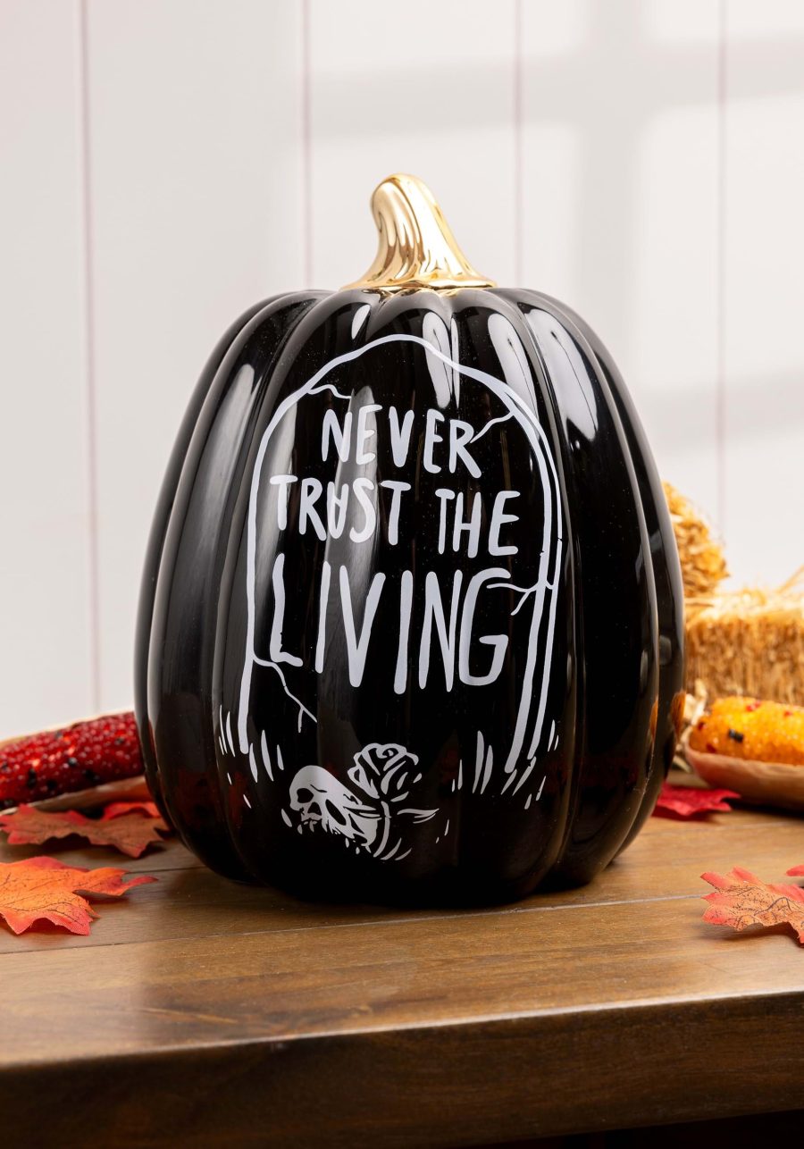 9-Inch Ceramic Tombstone Pumpkin Decoration