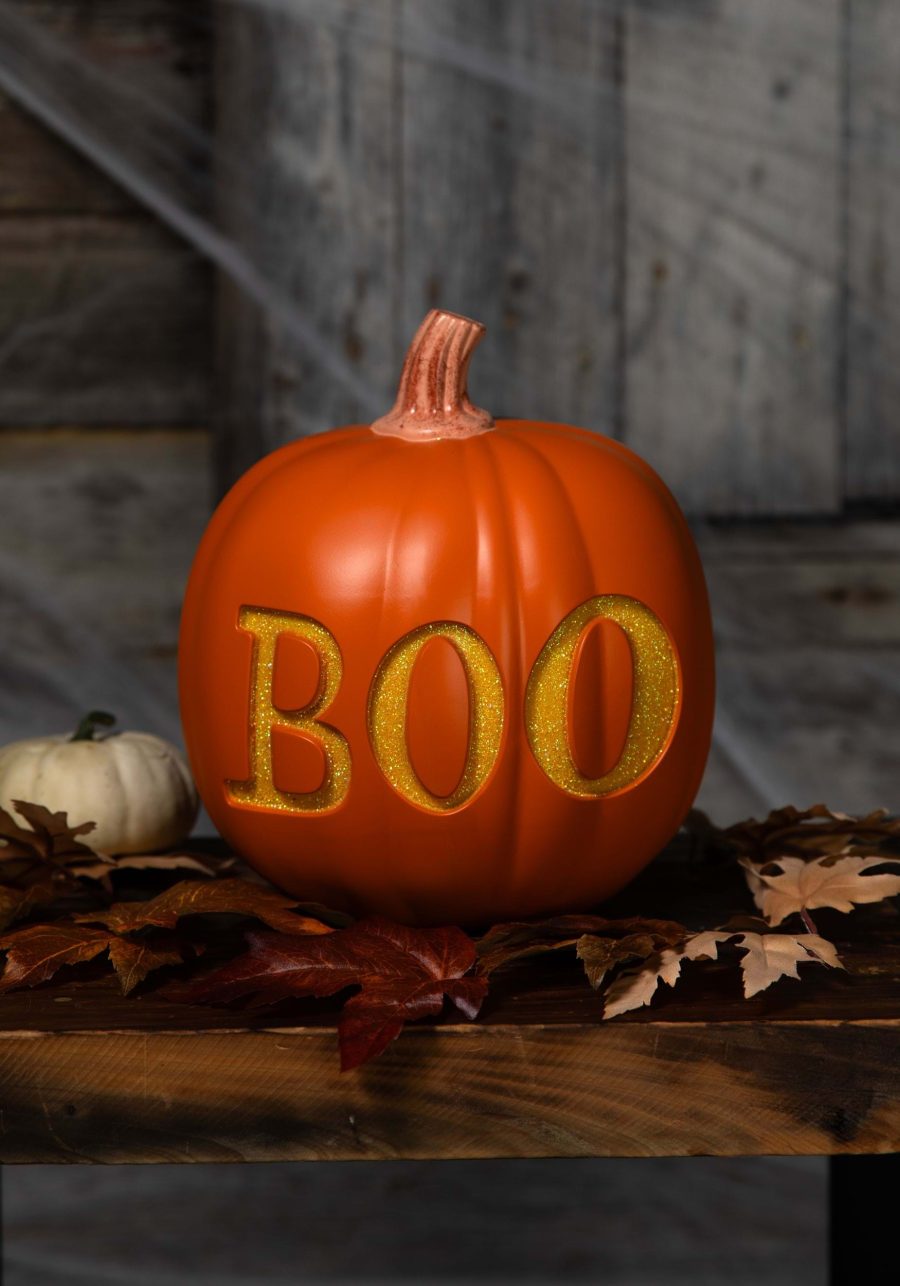 9.75 Light Up 'BOO' Pumpkin Decoration