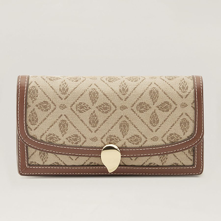 Adelie Wallet Clutch - Jacquard Latte/Cuoio / misc