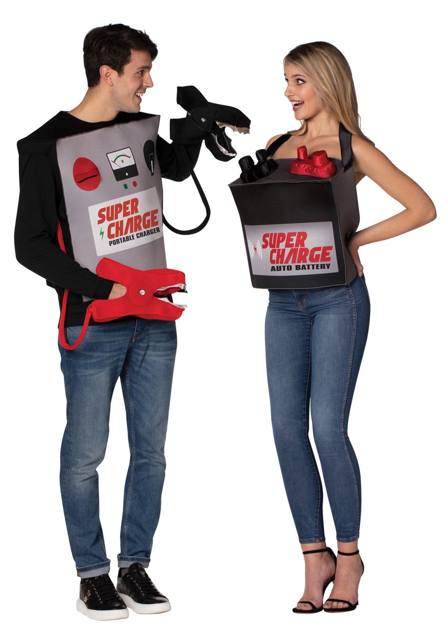 Adult Battery and Jumper Cables Couples Costume