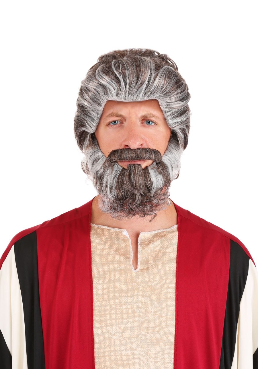 Adult Biblical Moses Costume Wig and Beard