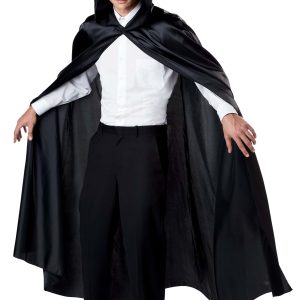Adult Black Hooded Cloak