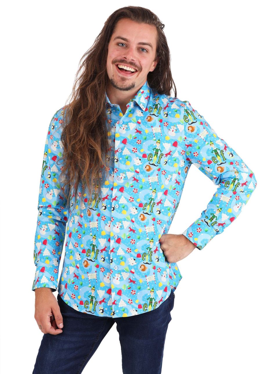 Adult Buddy the Elf Button Up Shirt