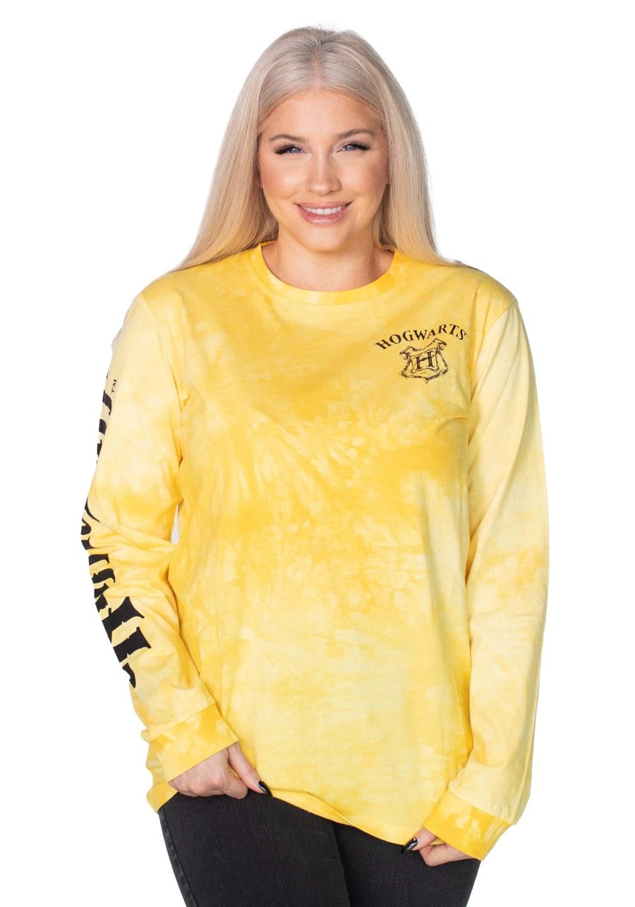 Adult Cakeworthy Hufflepuff Tie Dye Long Sleeve T-Shirt