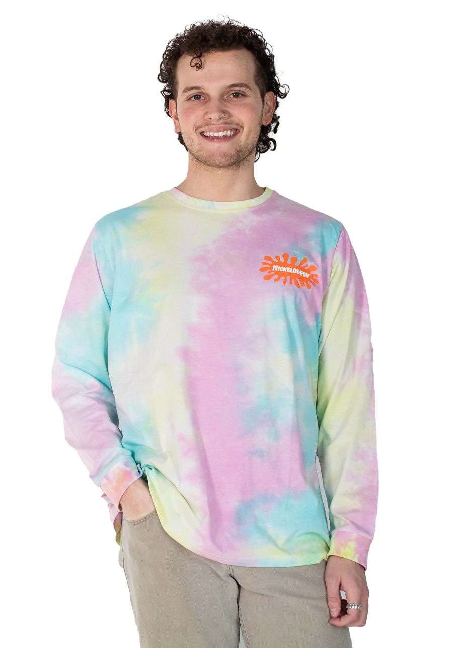 Adult Cakeworthy Nick 90's Rainbow Tie Dye Long Sleeve Tee