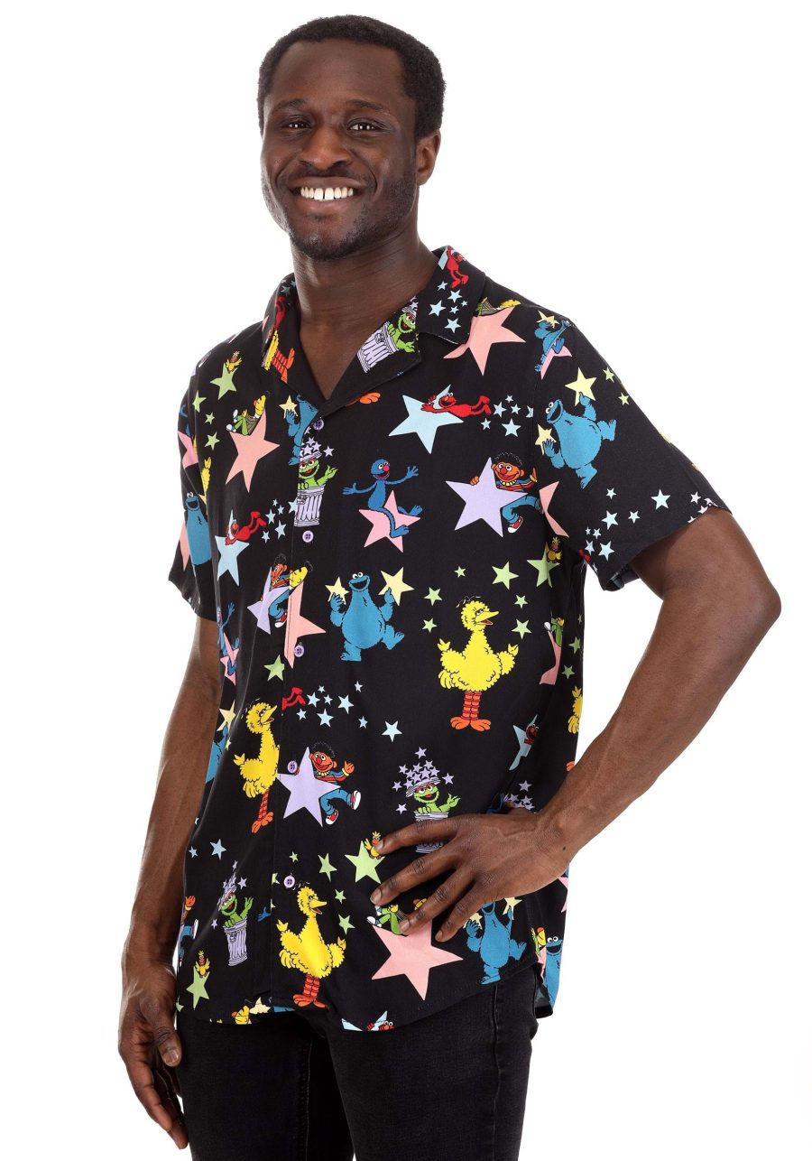 Adult Cakeworthy Sesame Street Stars Button Up Shirt