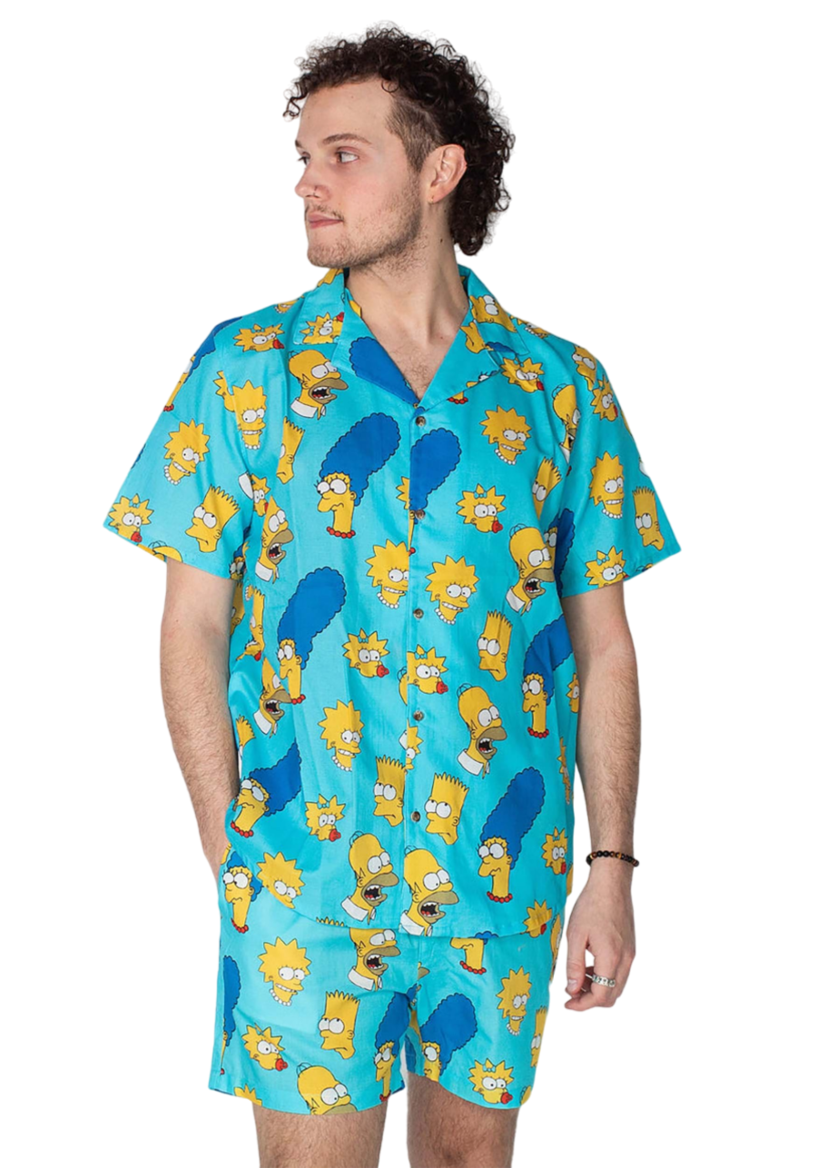 Adult Cakeworthy Simpsons Co-ord Button Up Shirt