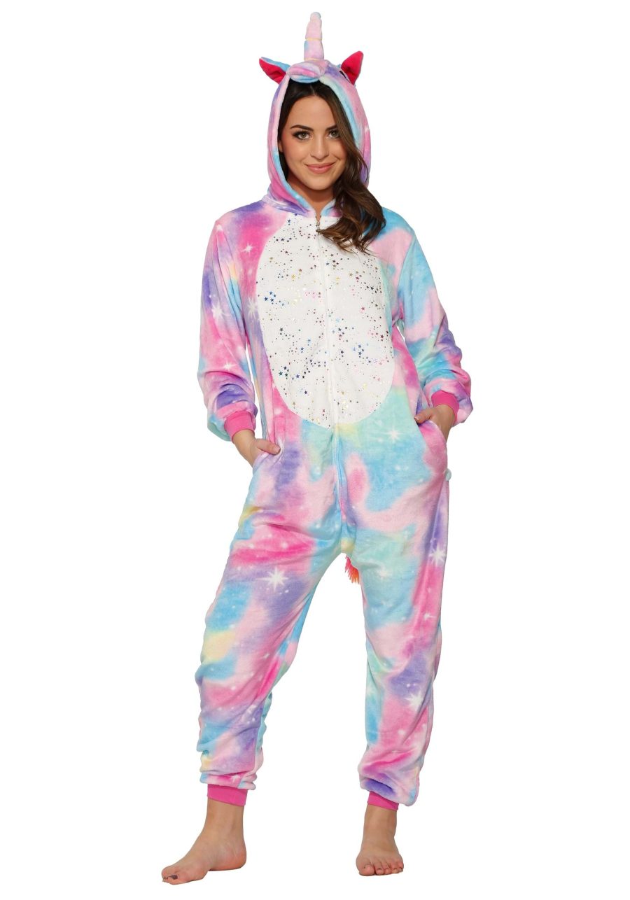 Adult Cotton Candy Galaxy Unicorn Onesie