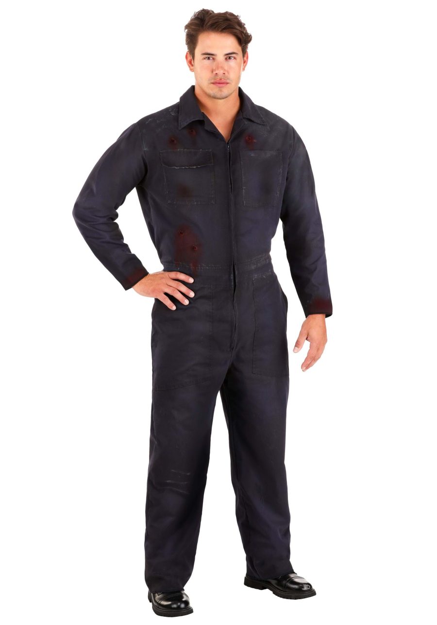 Adult Deluxe Blue Mechanic Coveralls Costume