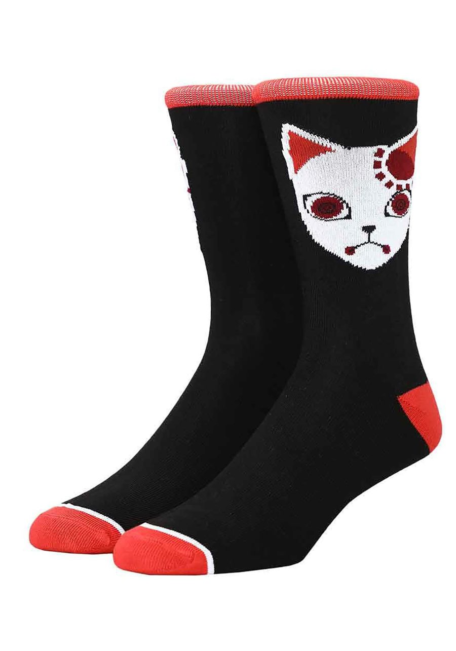 Adult Demon Slayer Fox Mask Crew Socks