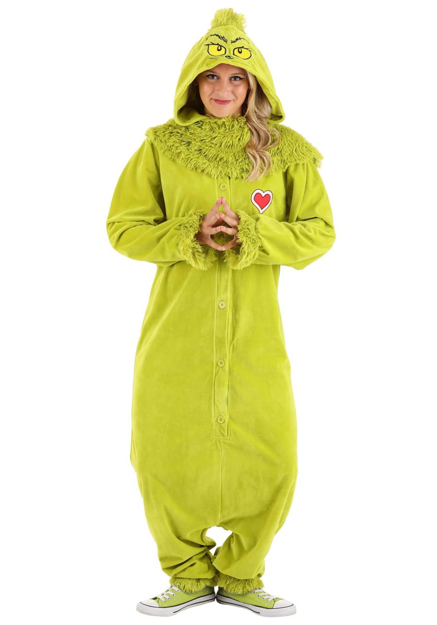 Adult Dr. Seuss The Grinch Jumpsuit Costume