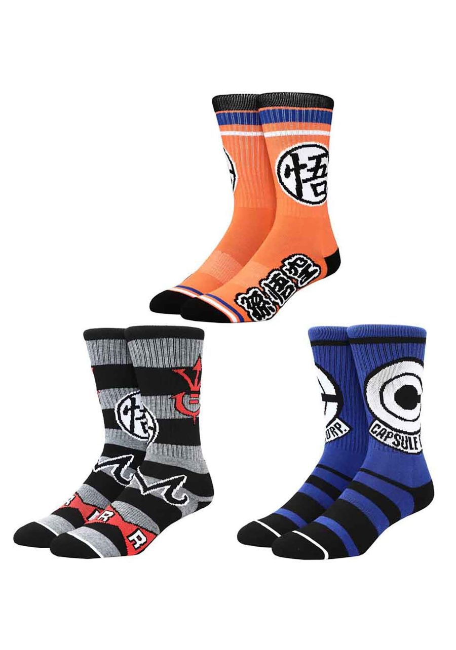 Adult Dragon Ball Z Symbols 3 Pair Crew Socks