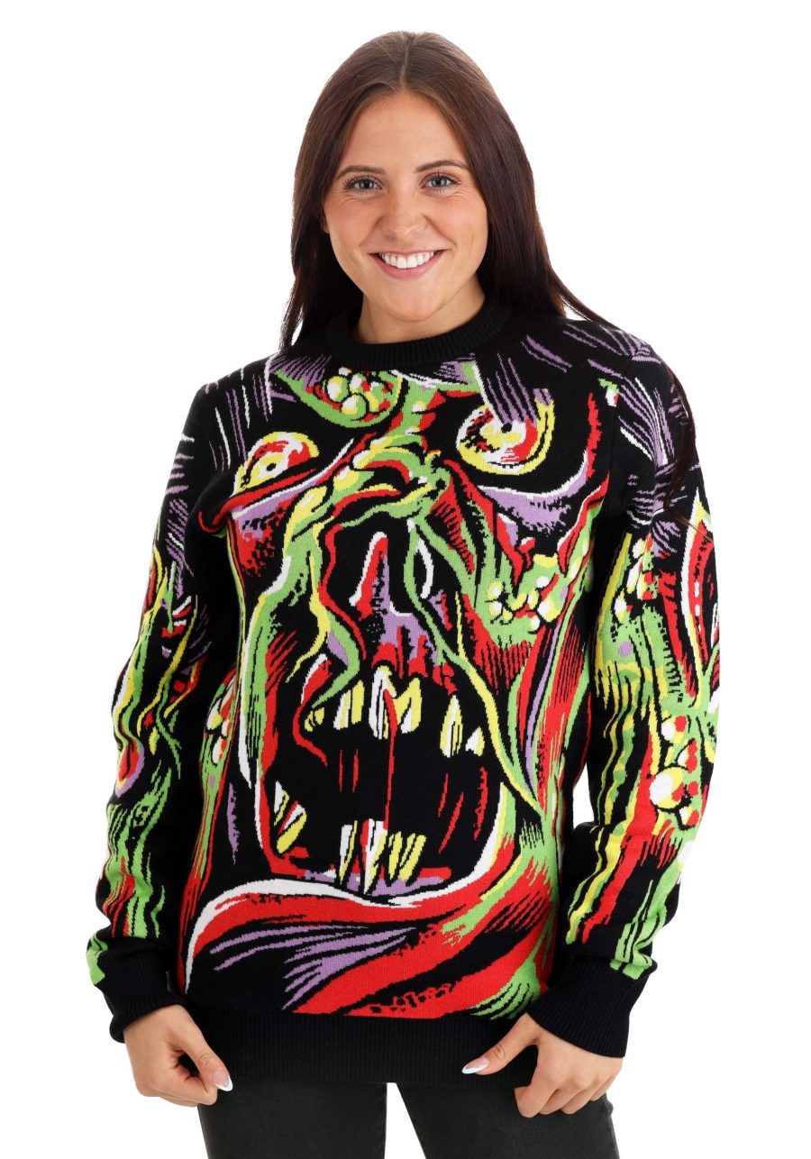 Adult Face the Monster Halloween Ugly Sweater