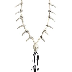 Adult Faux Ivory Necklace with Skull Pendant