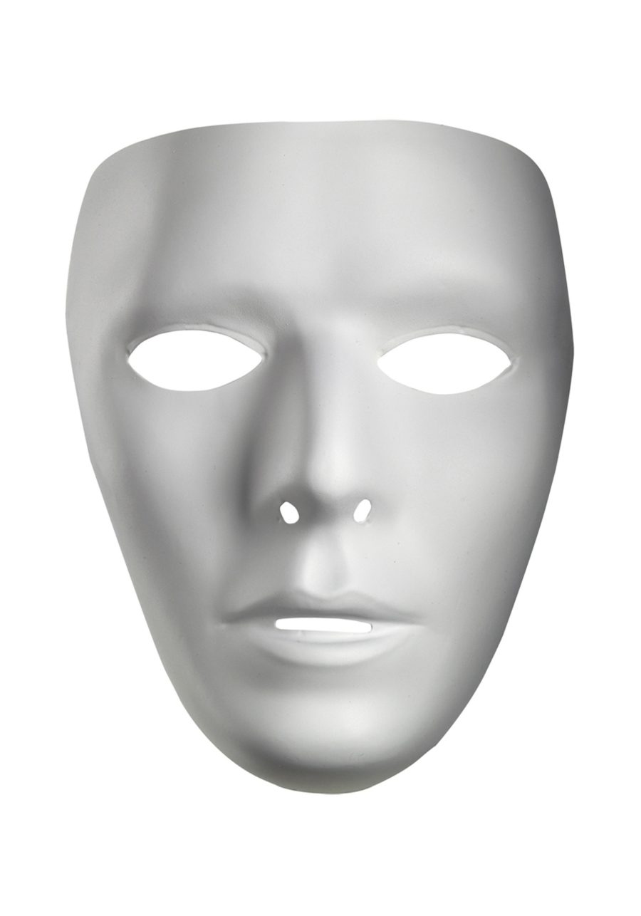 Adult Plain White Male Costume Mask