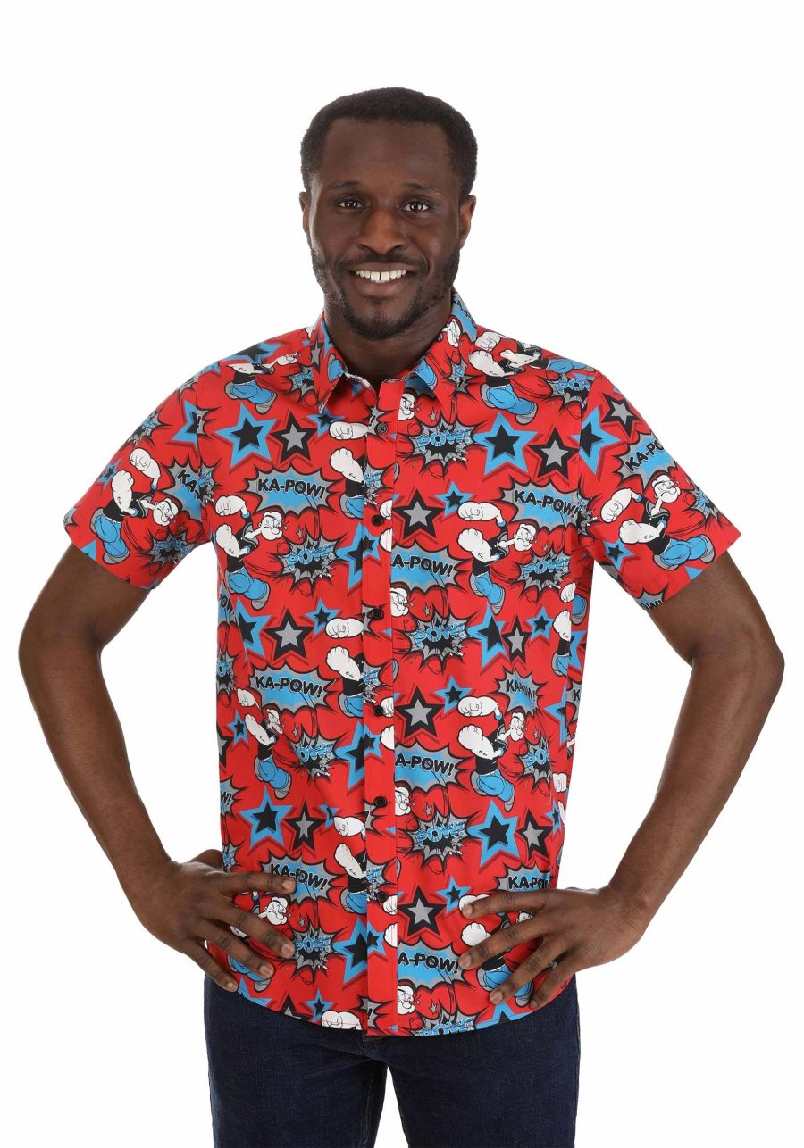 Adult Popeye AOP Button Up Shirt