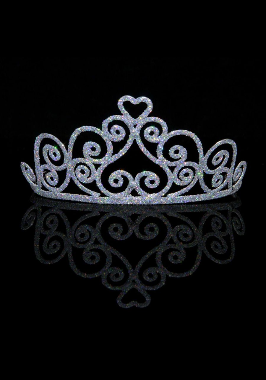 Adult Sparkle Silver Heart Tiara