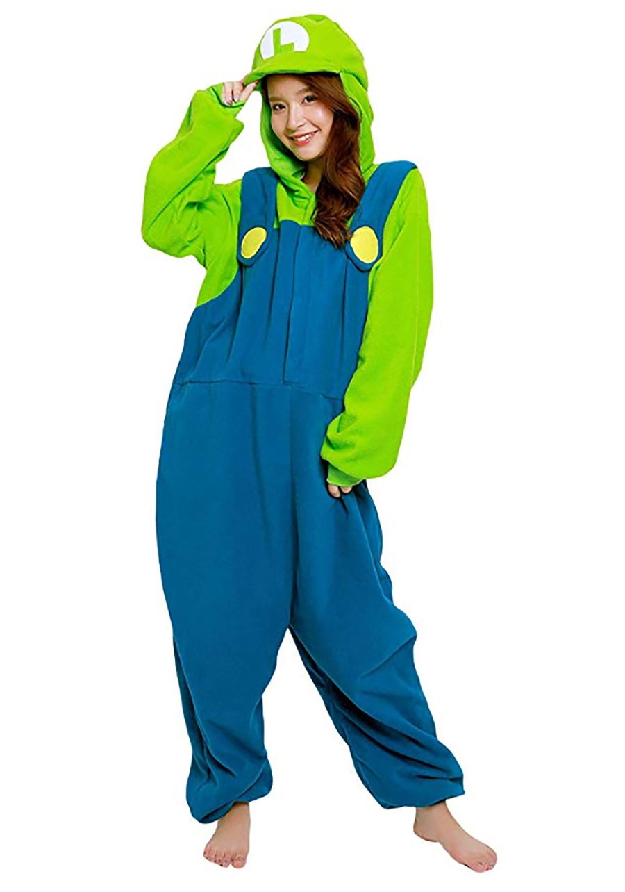 Adult Super Mario Brothers Luigi Kigurumi Costume