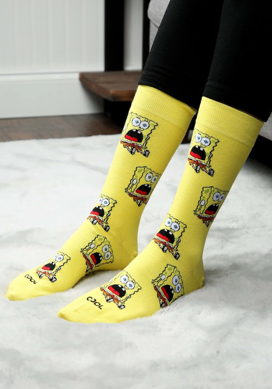 Adult Surprised SpongeBob Crew Sock