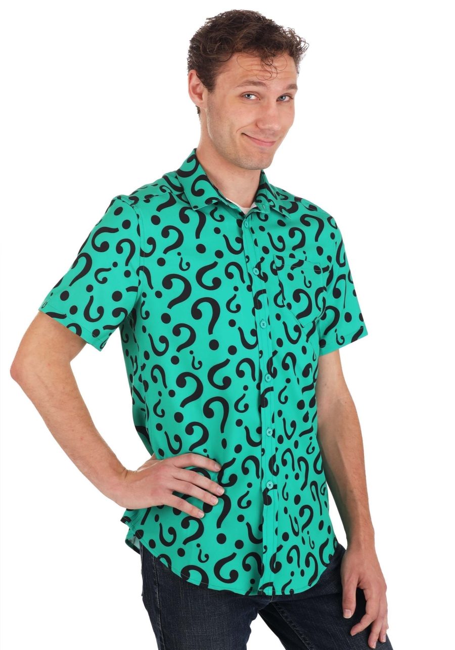 Adult The Riddler Button Up Shirt