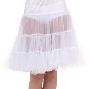 Adult White Knee Length Crinoline