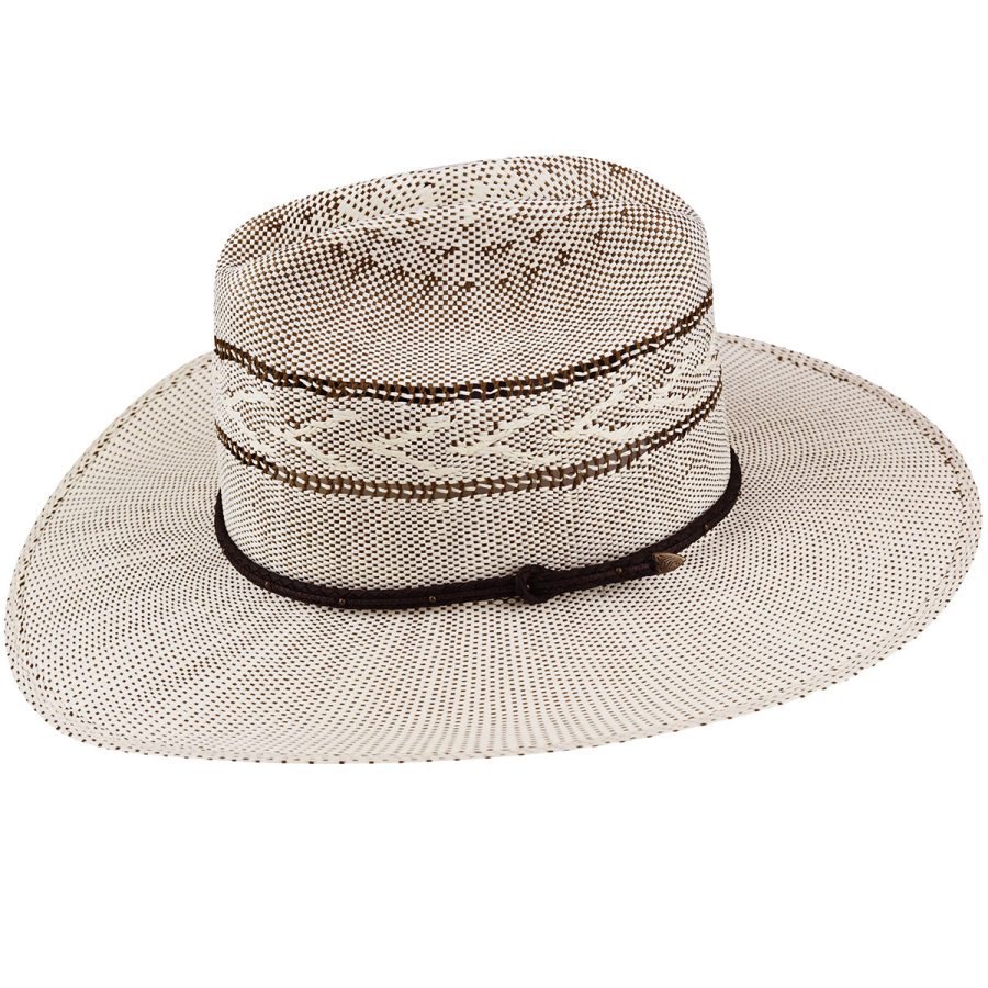 Alameda Bangora Cowboy Hat - Ivory/Brown / 6 7/8