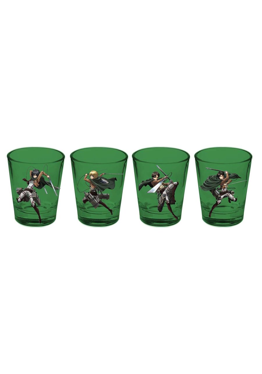 Attack on Titan 4pk Mini Glass Set