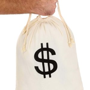 Bank Robber Money Bag Prop