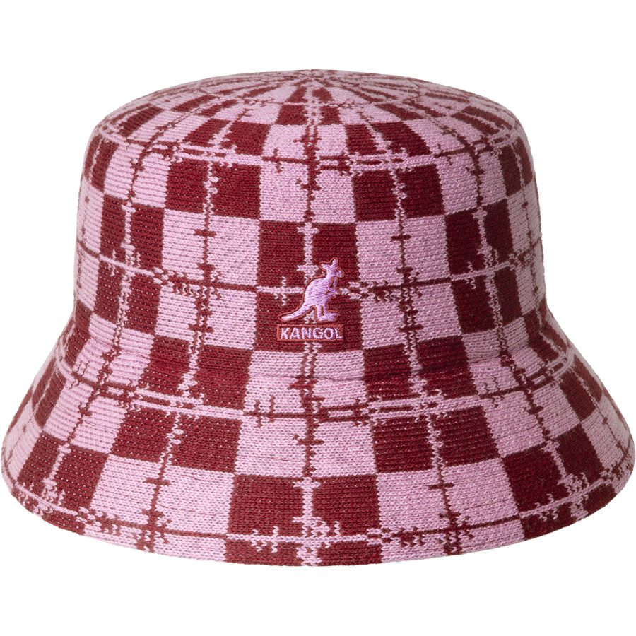 Barbed Check Bucket - Red Velvet/Peony Pink / L