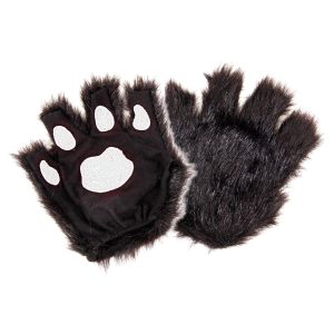 Black Fingerless Paws Gloves