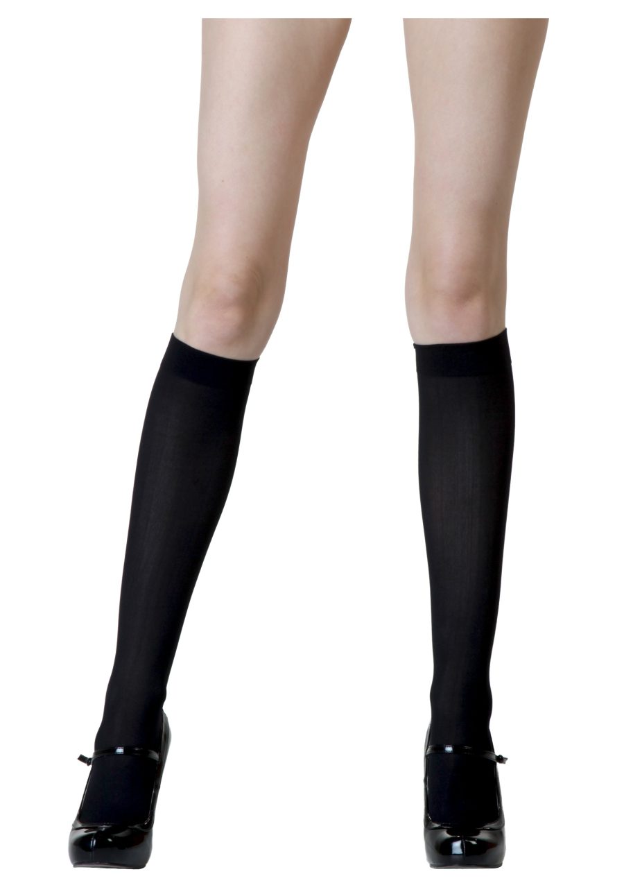 Black Knee High Stockings for Women