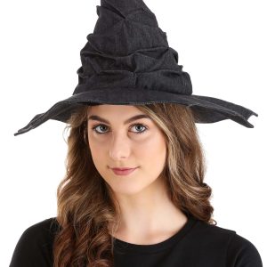 Black Scrunchie Witch Costume Hat