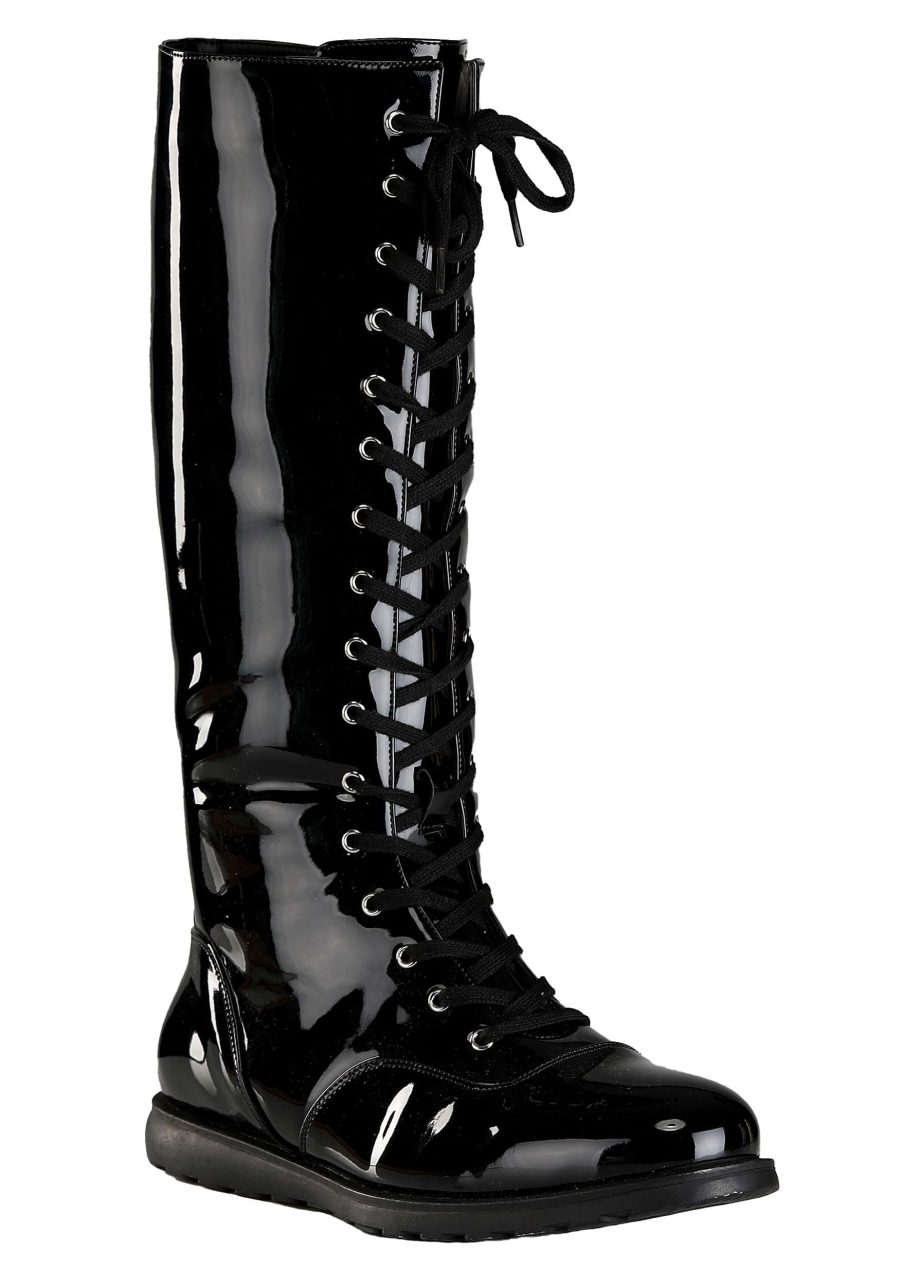 Black Wrestling Costume Boots for Adults