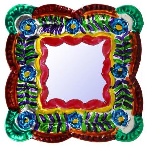 Blossoms Tin Ornament w/ Mirror