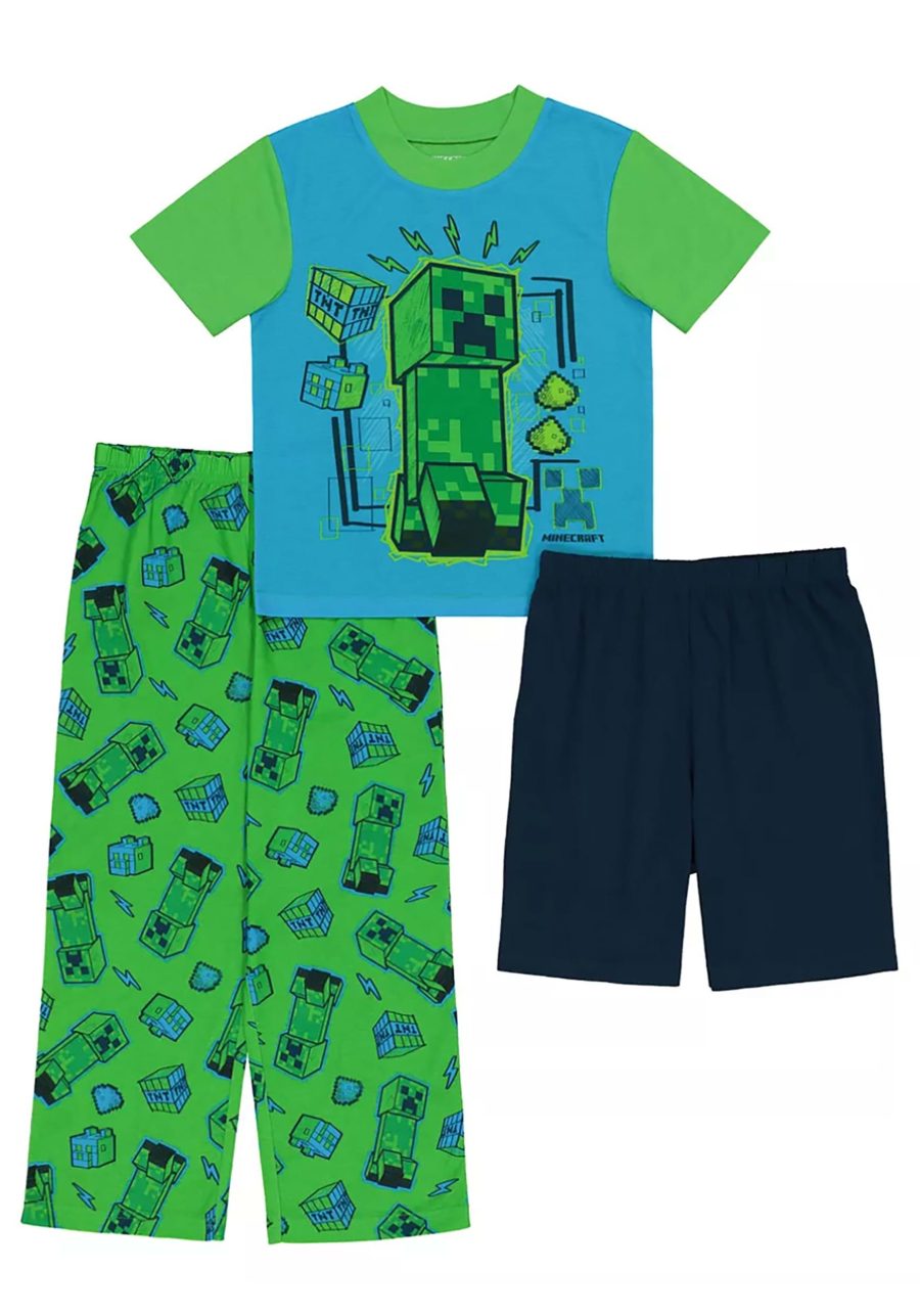 Boy's 3 Piece Minecraft Overworld Trouble Sleep Set