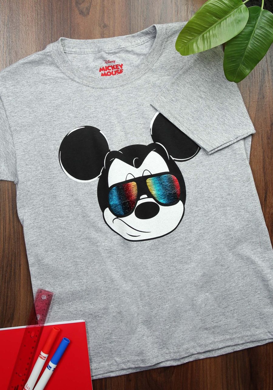 Boys/Youth Mickey Mouse Rainbow Foil Glasses T-Shirt