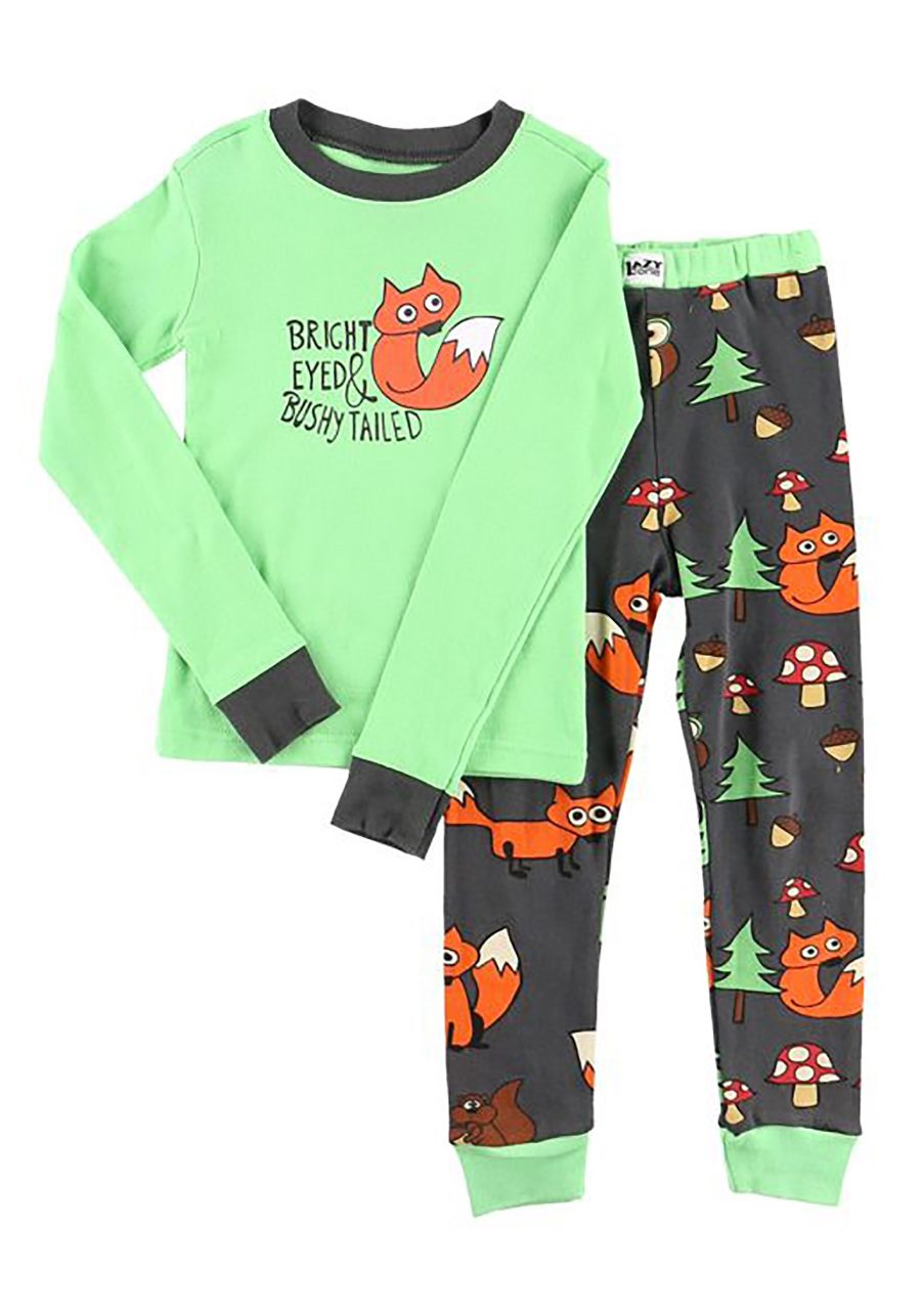 Bright Eyed and Bushy Tailed Kids Fox Long Sleeve Pajama Set