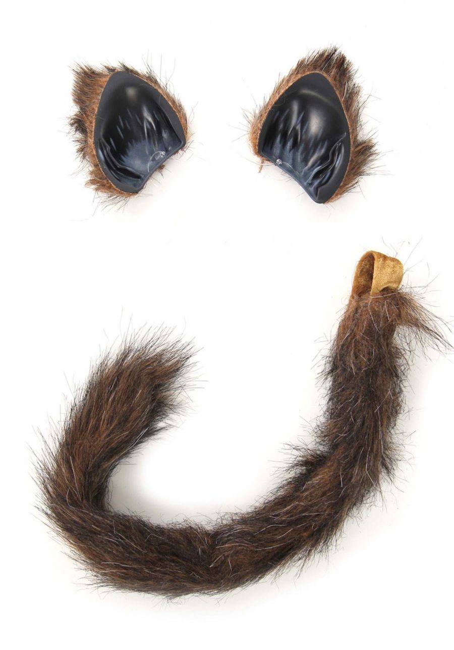 Brown Furry Cat Tail and Ears