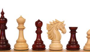 Bucephalus Staunton Chess Set with Padauk & Boxwood Pieces - 4.5 King