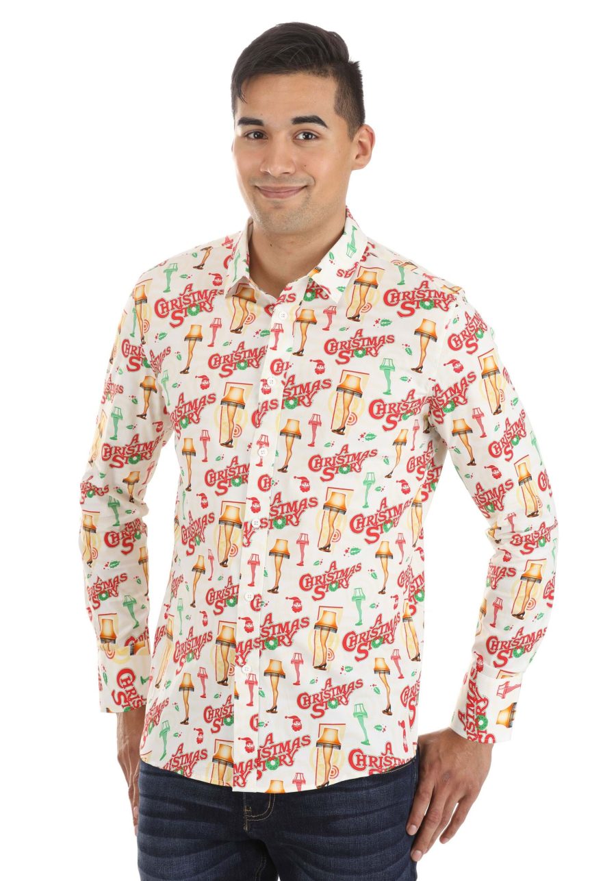 Christmas Story Long Sleeve Button Up Shirt