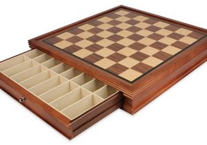 Deluxe Two-Drawer Walnut Chess Case - 2 Squares