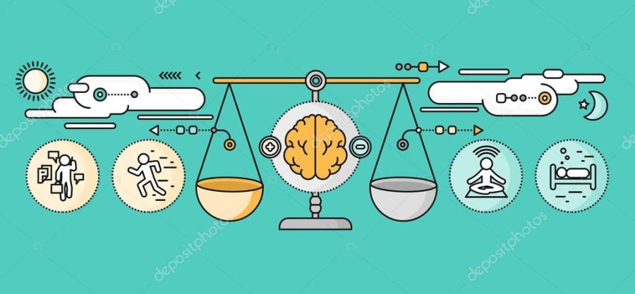 Diagnosis of Brain Psychology Flat Design