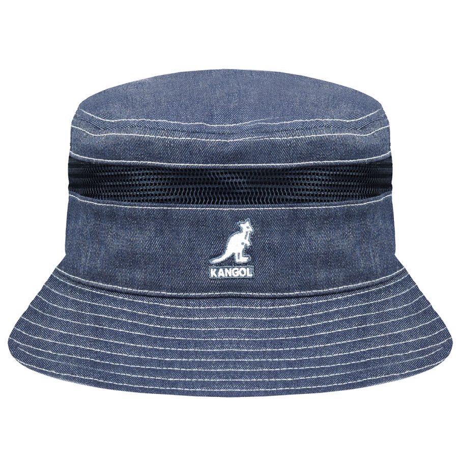 Distressed Cotton Mesh Bucket - Navy / S/M