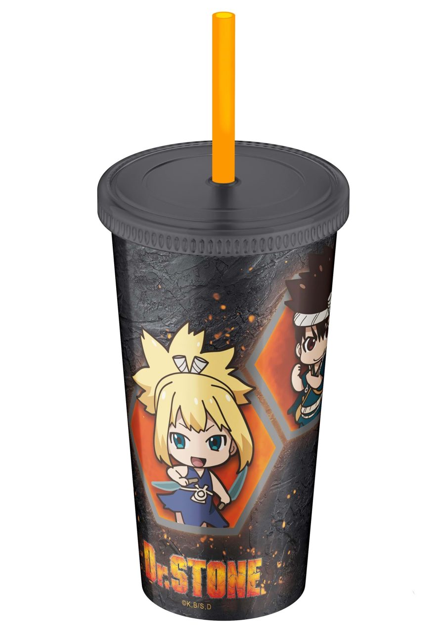 Dr. Stone Chibi Characters Plastic 16oz Tumbler