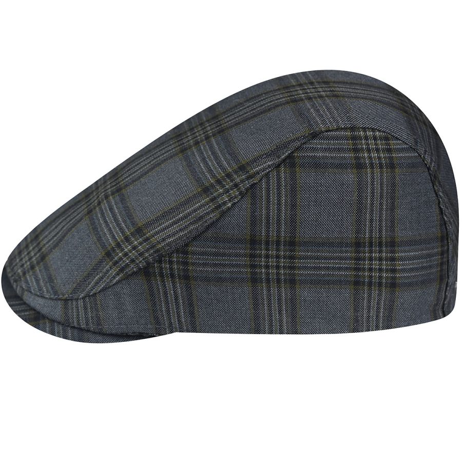 Elbin Flat Cap - Charcoal Plaid / M