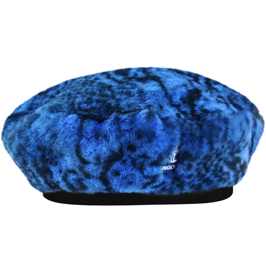 Faux Fur Beret - Blue Snake/S/M