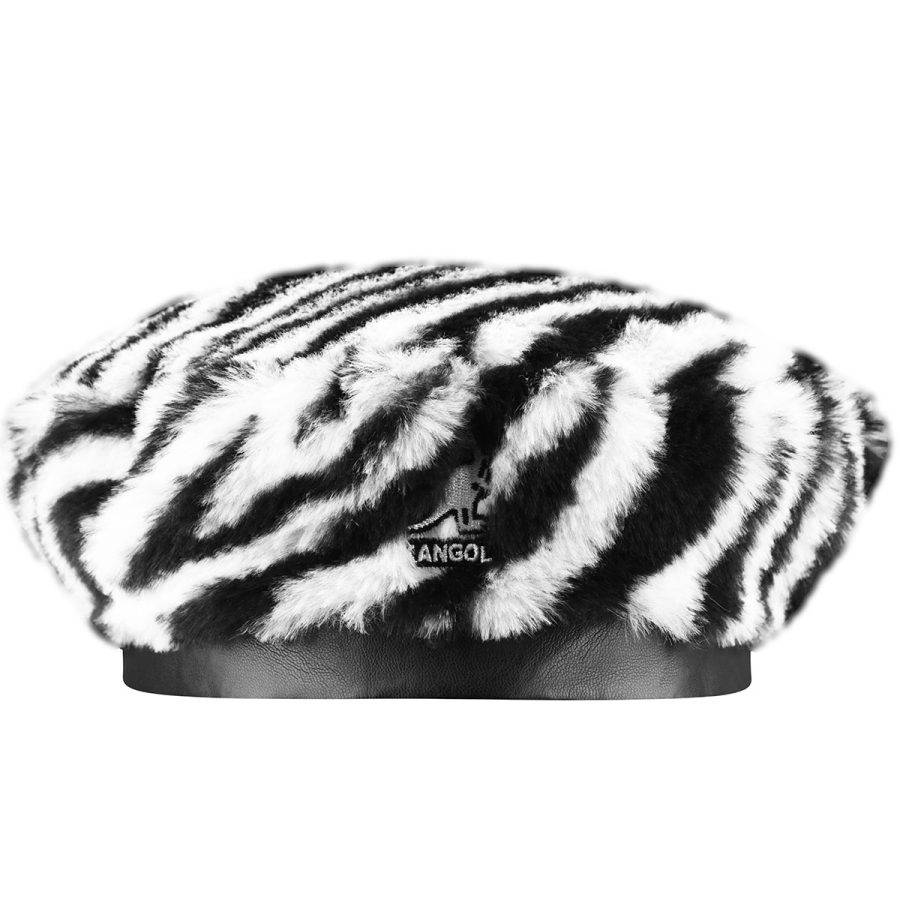 Faux Fur Beret - White Zebra / L/XL