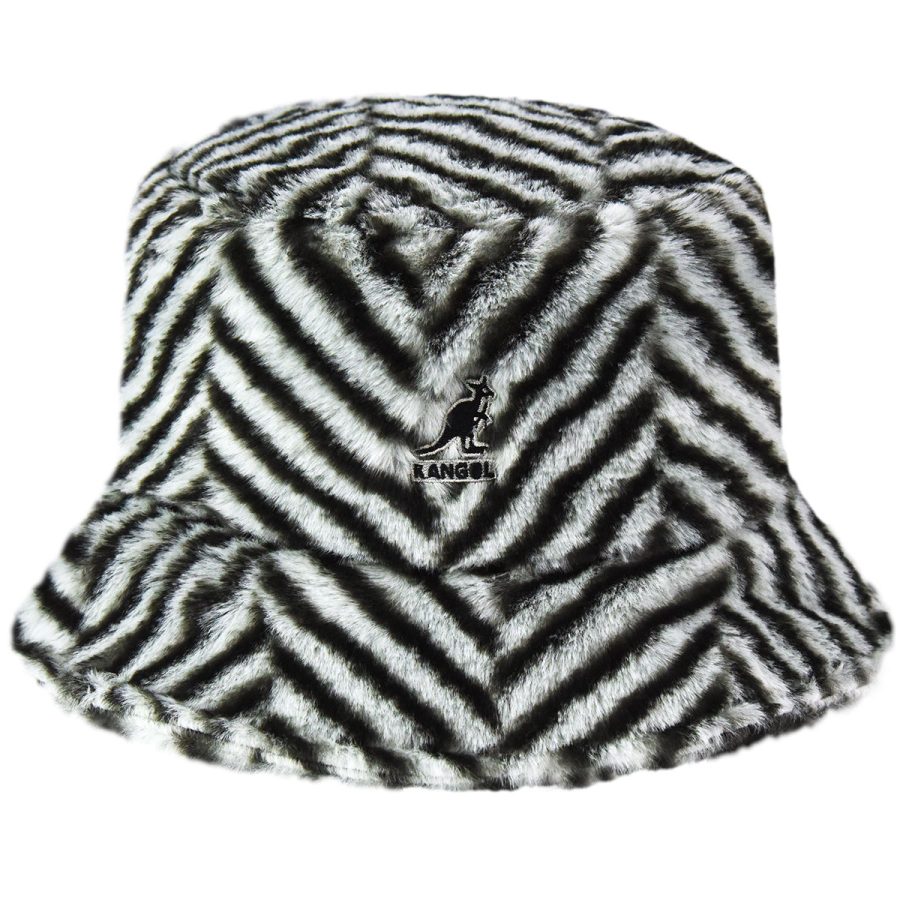 Faux Fur Bucket - Grey Herringbone/L