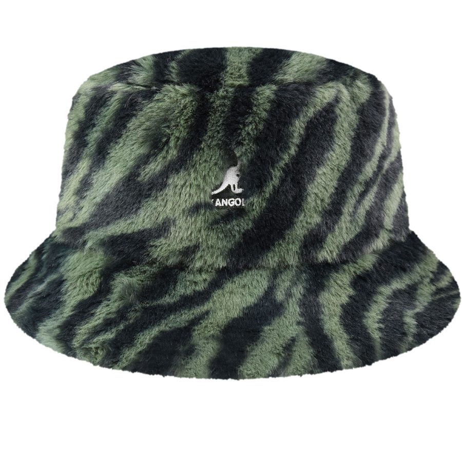 Faux Fur Bucket - Olive Zebra / L