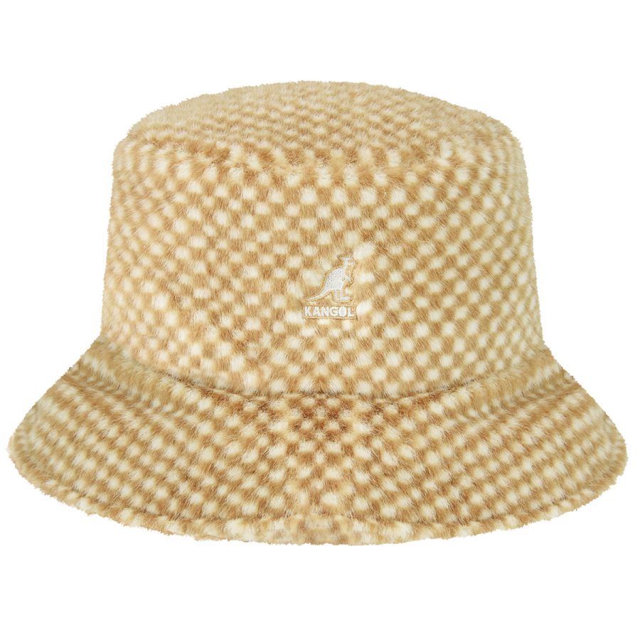 Faux Fur Bucket - Tan Check/L